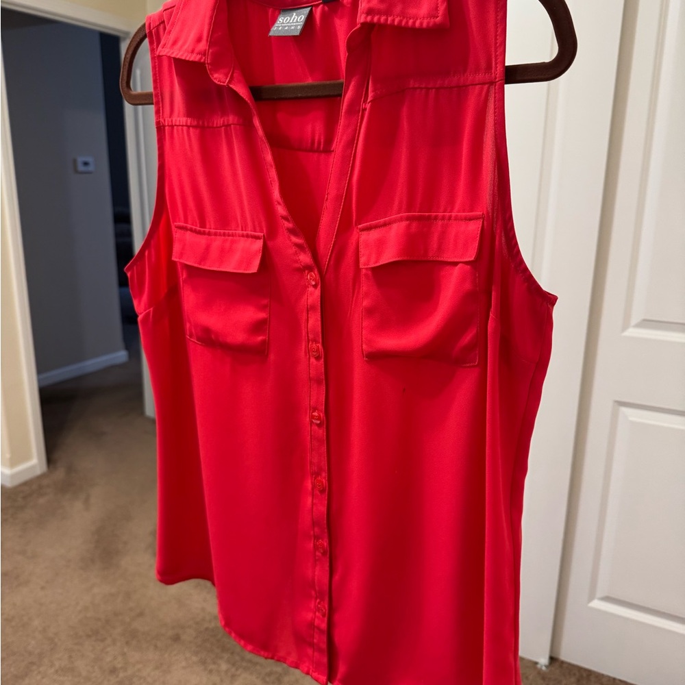 Sophie Max Red Blouse Elegant and Versatile